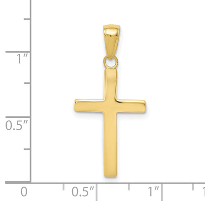10K Yellow Gold Polished Cross Pendant