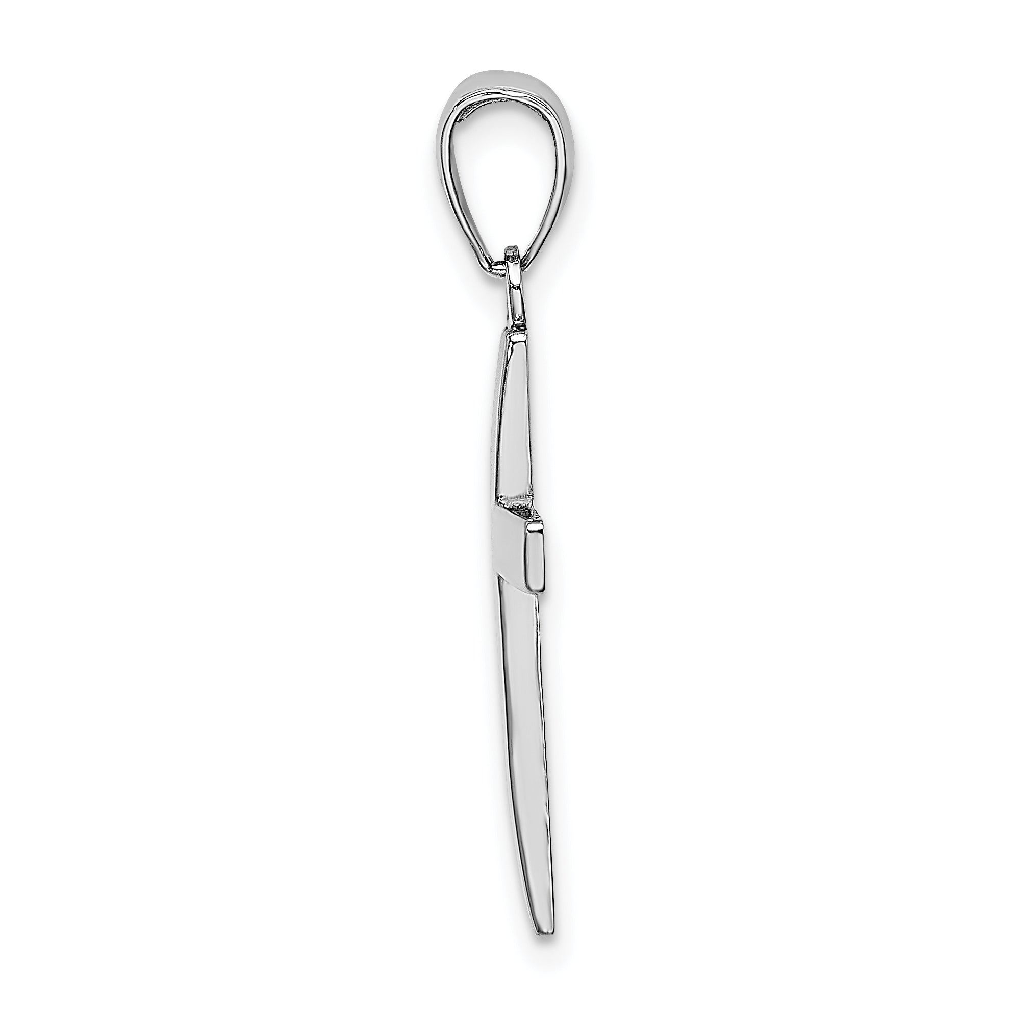 10K White Gold Polished Cross Pendant