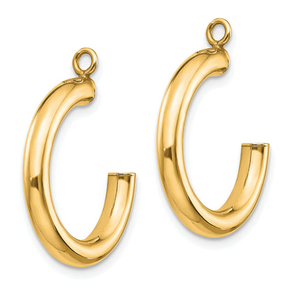10K Yellow Gold Polished Tube Hoop Earring Jackets