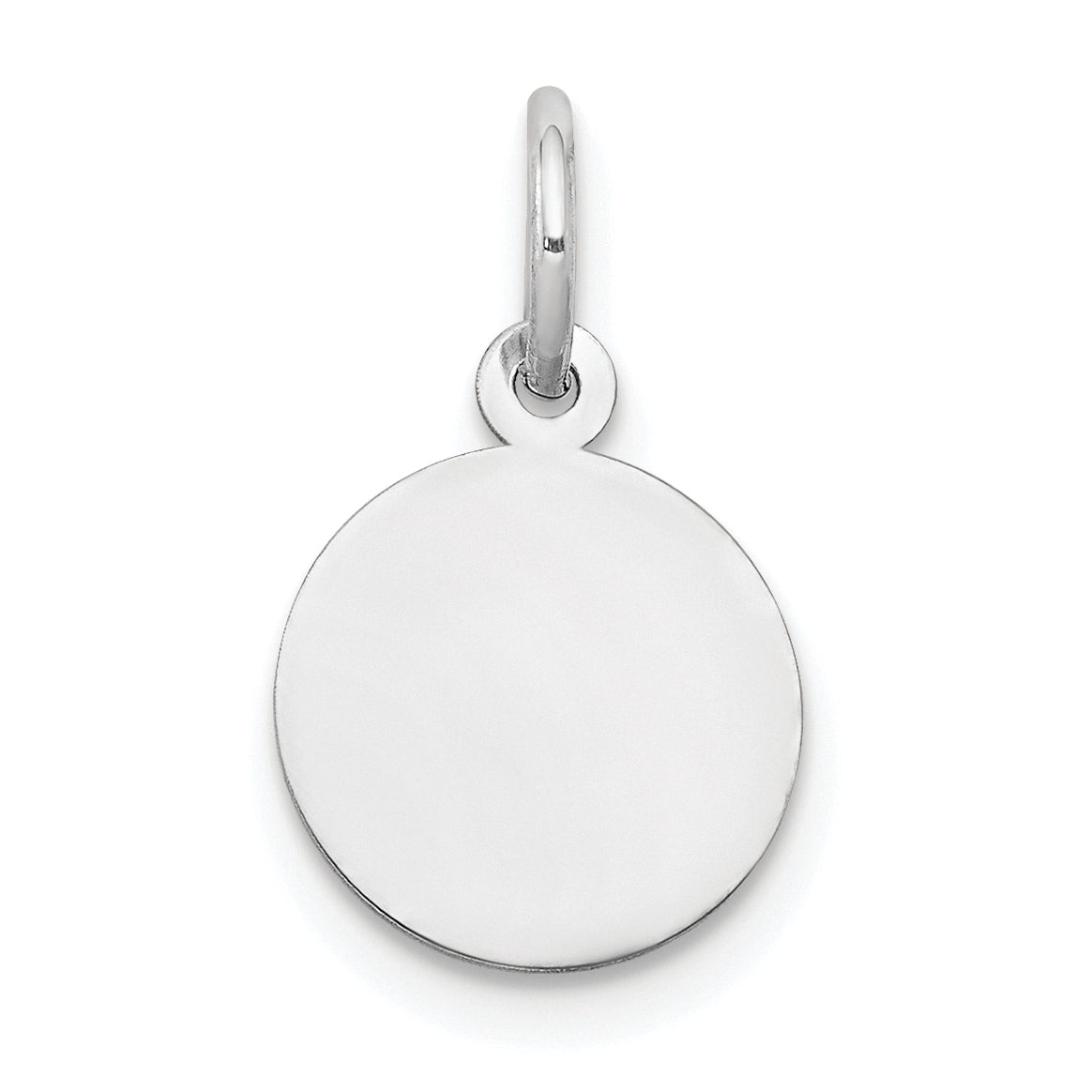 10K White Gold 10K Plain .018 Gauge Circular Engravable Disc Charm
