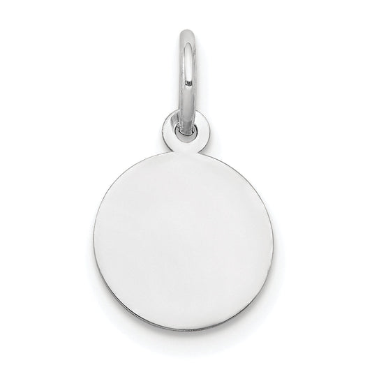 10K White Gold 10K Plain .018 Gauge Circular Engravable Disc Charm