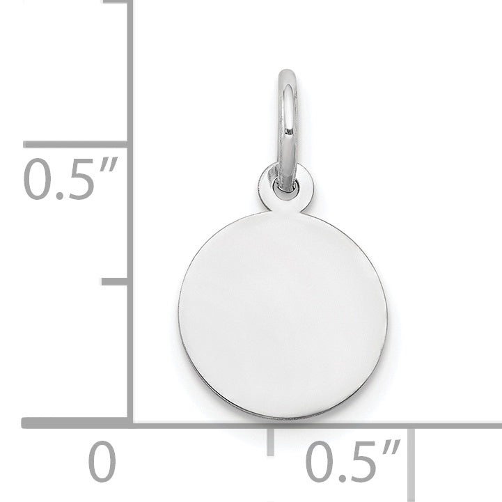 10K White Gold 10K Plain .013 Gauge Circular Engravable Disc Charm