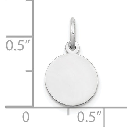 10K White Gold 10K Plain .013 Gauge Circular Engravable Disc Charm