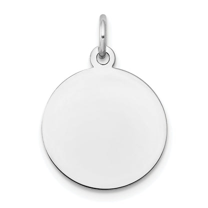 10K White Gold 10K Plain .018 Gauge Circular Engravable Disc Charm