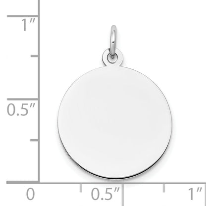 10K White Gold 10K Plain .013 Gauge Circular Engravable Disc Charm
