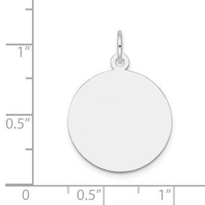 10K White Gold 10Kw Plain .018 Gauge Circular Engravable Disc Charm