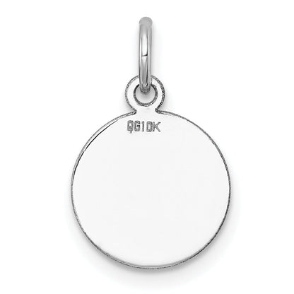 10K White Gold 10K Round Disc Charm