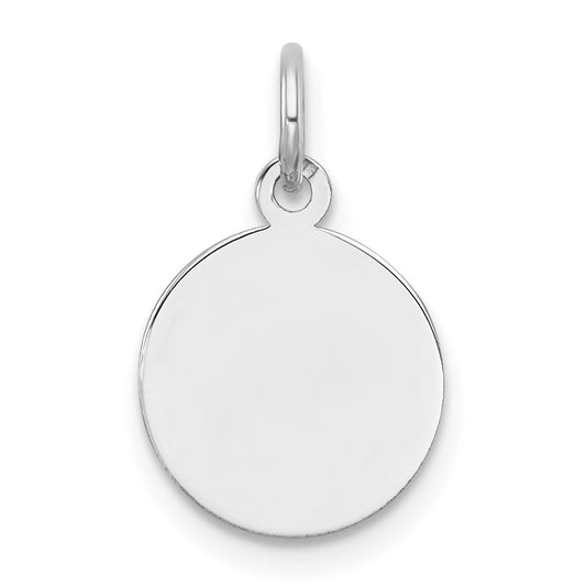 10K White Gold 10K Round Disc Charm