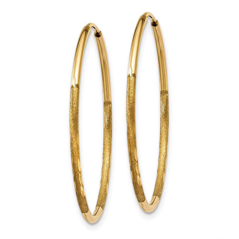 10K Yellow Gold 1.25mm Diamond-Cut Endless Hoop Earring