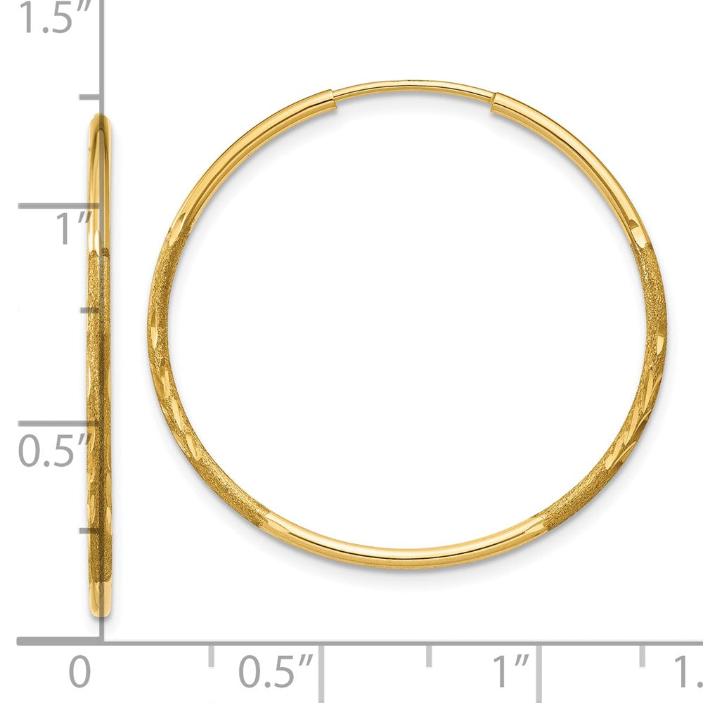 10K Yellow Gold 1.25mm Diamond-Cut Endless Hoop Earring