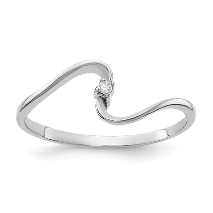 10K White Gold 10K Polished .01Ct. Diamond Ring Mounting