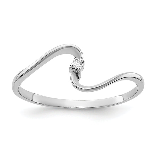 10K White Gold 10K Polished .01Ct. Diamond Ring Mounting