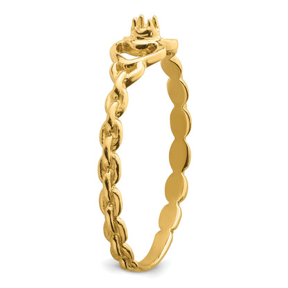 10K Yellow Gold 10K .01Ct. Diamond Heart Ring Mounting