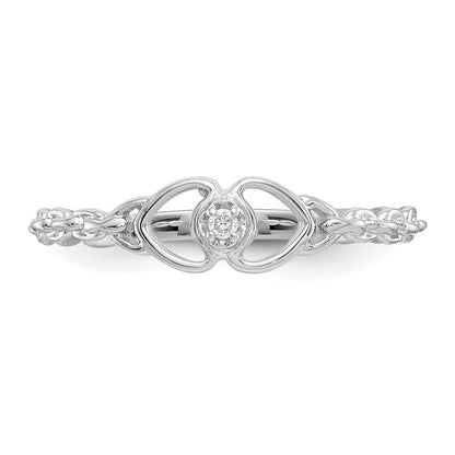 10K White Gold 10K Aa Diamond Heart Ring