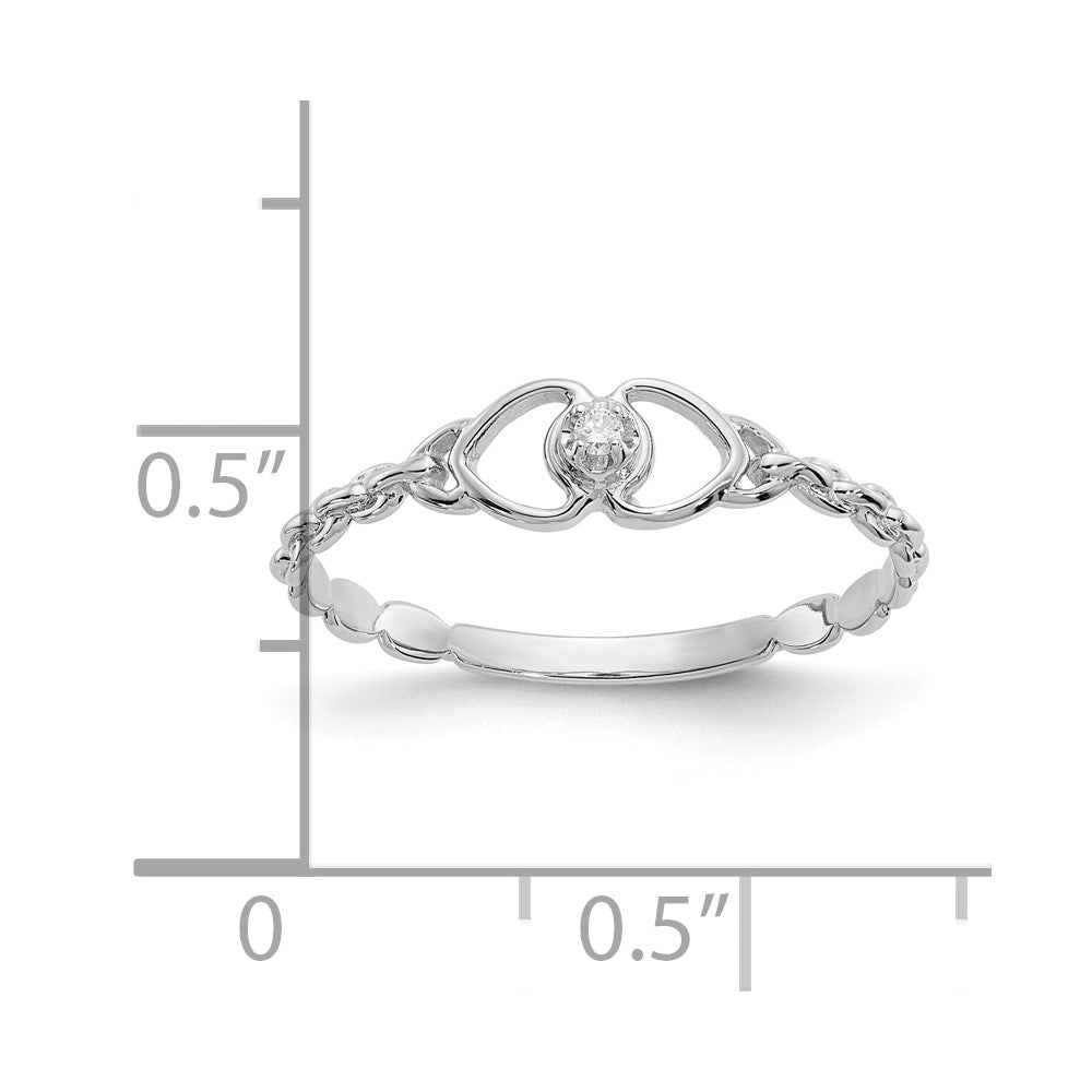 10K White Gold 10K Aa Diamond Heart Ring