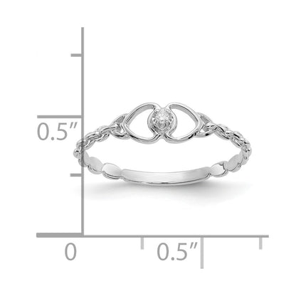 10K White Gold 10K Aa Diamond Heart Ring