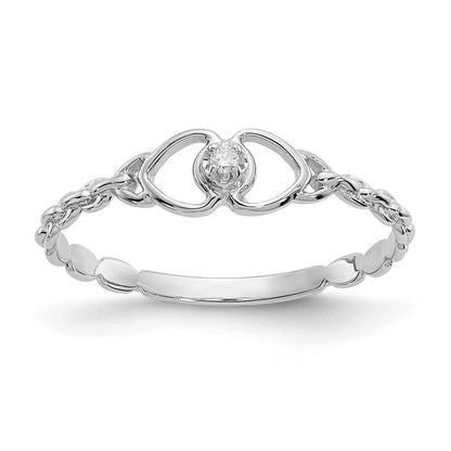 10K White Gold 10K Aa Diamond Heart Ring