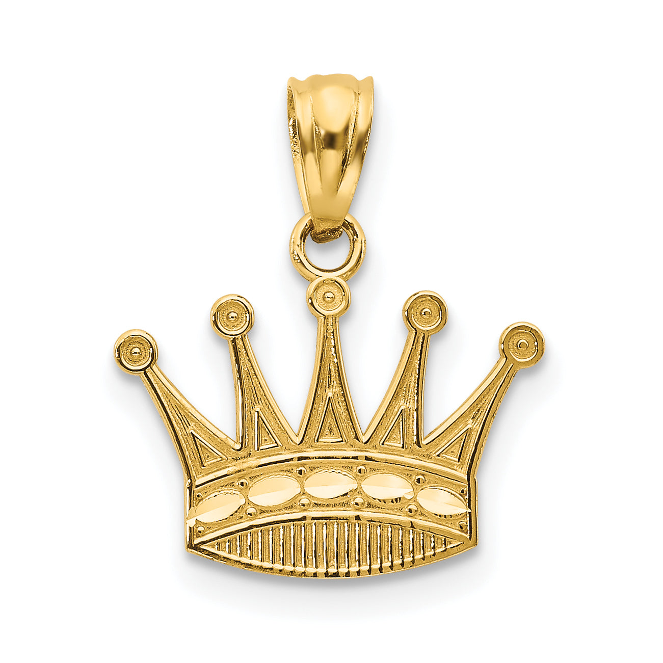 10K Yellow Gold Crown Pendant