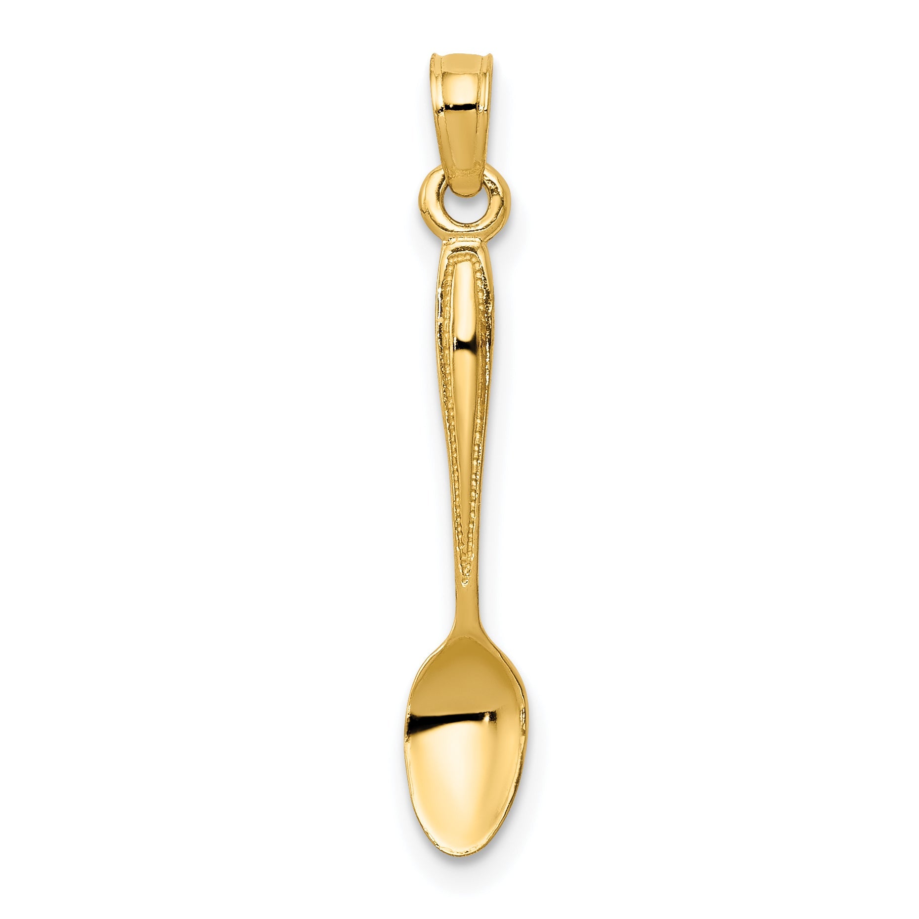 10K Yellow Gold 10K 3-D Table Spoon Pendant
