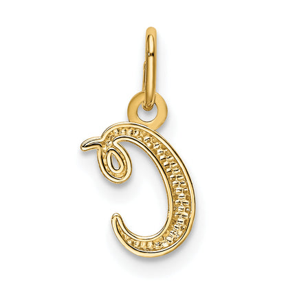 10K Yellow Gold Letter C Initial Charm