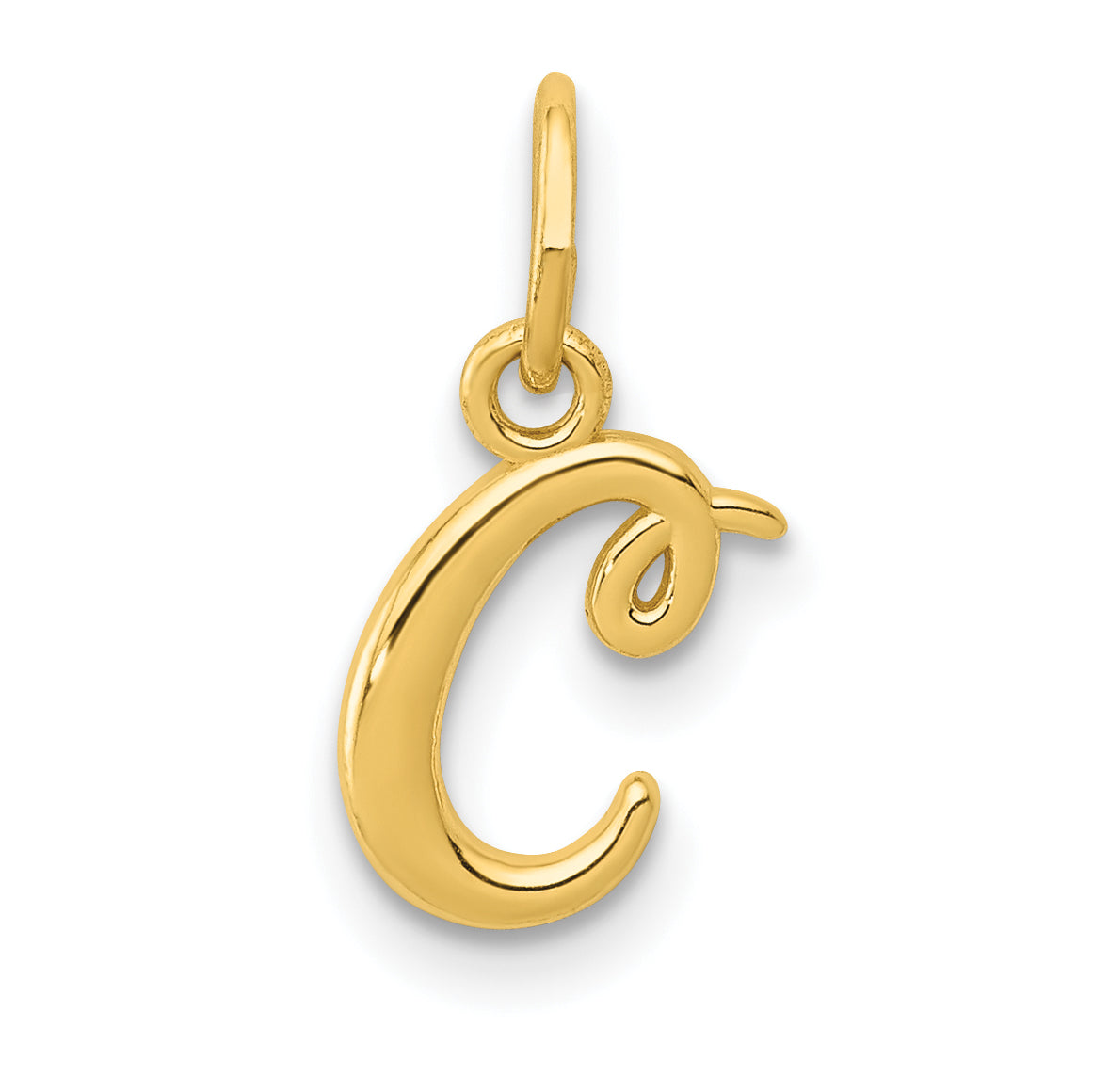 10K Yellow Gold Letter C Initial Charm