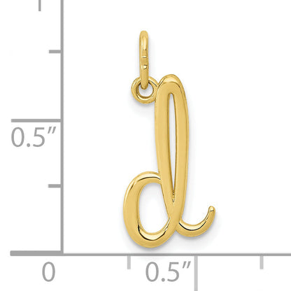 10K Yellow Gold Letter D Initial Charm