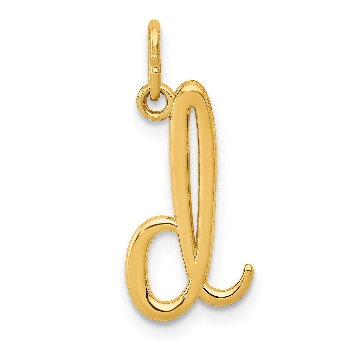 10K Yellow Gold Letter D Initial Charm