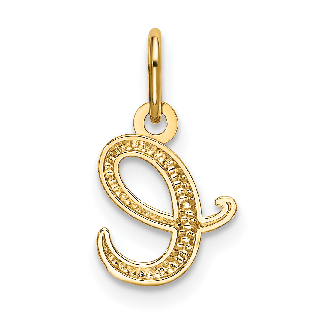 10K Yellow Gold Letter E Initial Charm