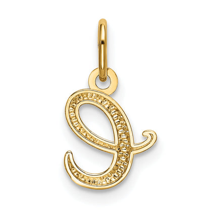 10K Yellow Gold Letter E Initial Charm