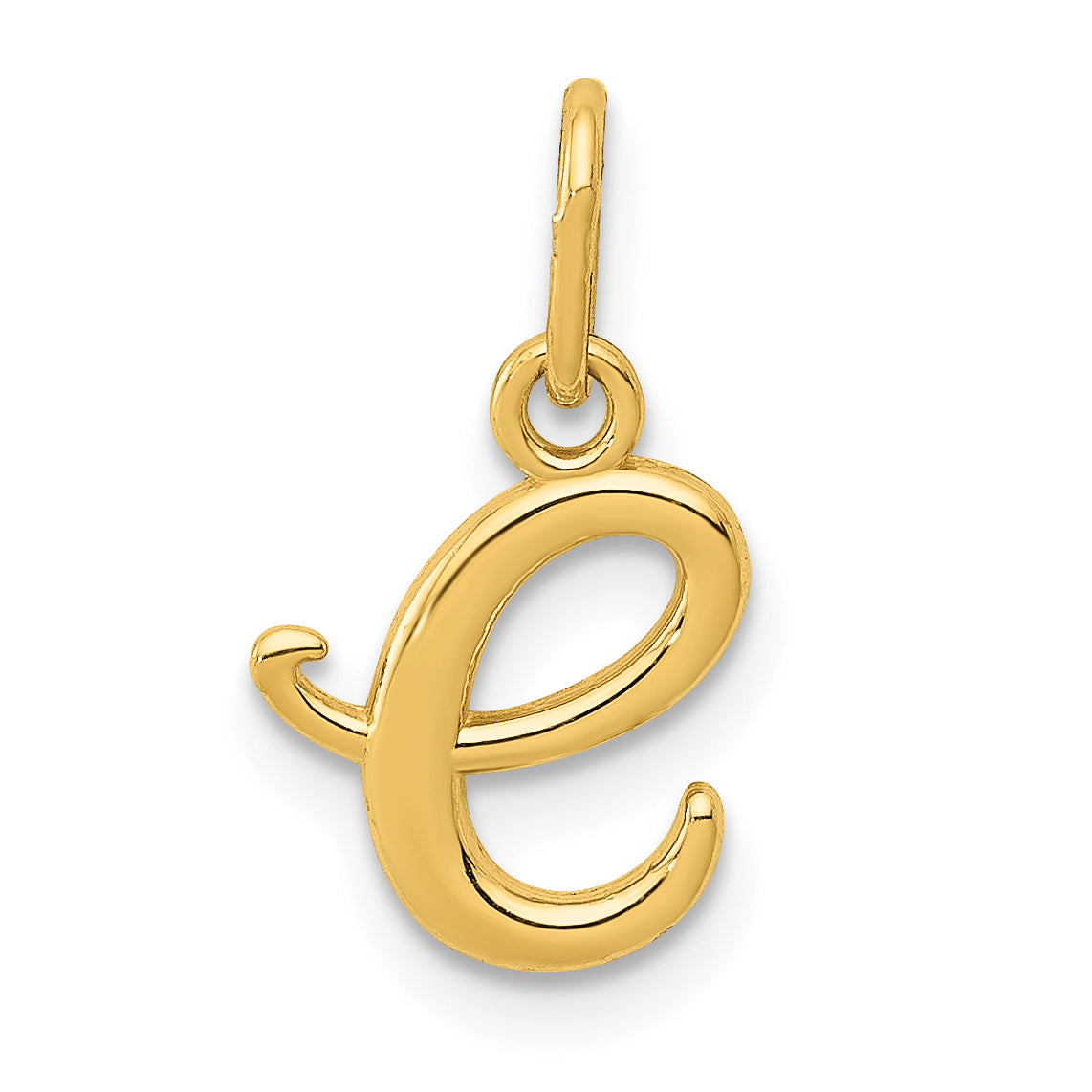 10K Yellow Gold Letter E Initial Charm