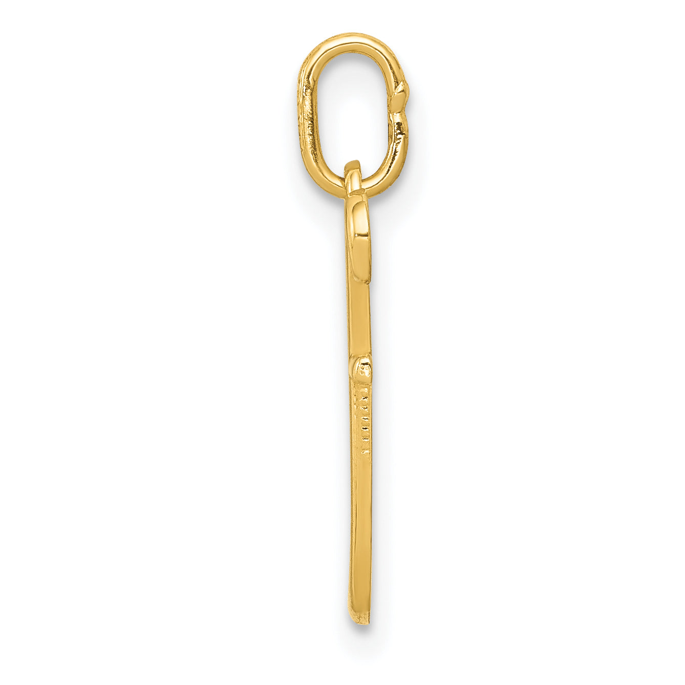 10K Yellow Gold Letter R Initial Charm