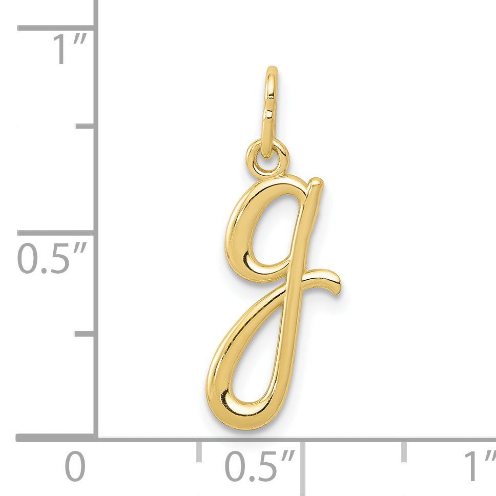 10K Yellow Gold Letter G Initial Charm