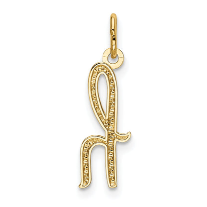 10K Yellow Gold Letter H Initial Charm