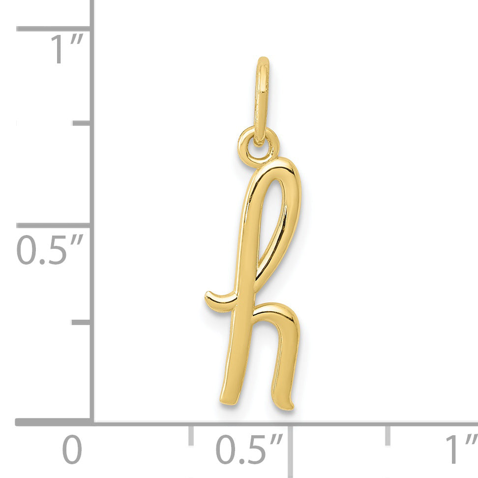 10K Yellow Gold Letter H Initial Charm