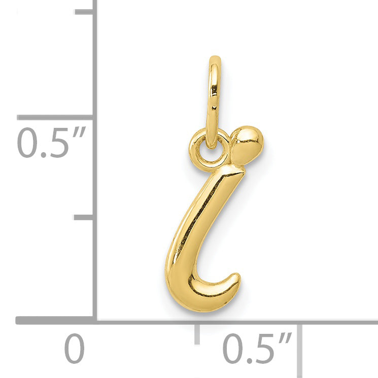 10K Yellow Gold Letter I Initial Charm