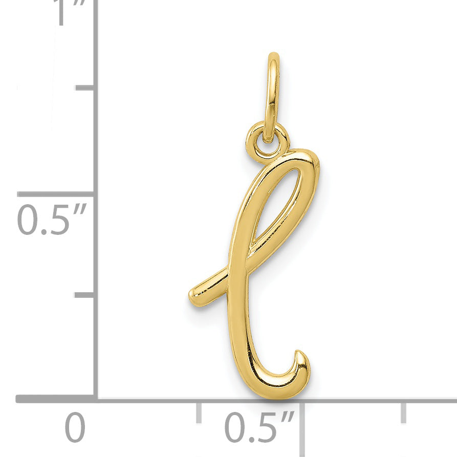 10K Yellow Gold Letter L Initial Charm