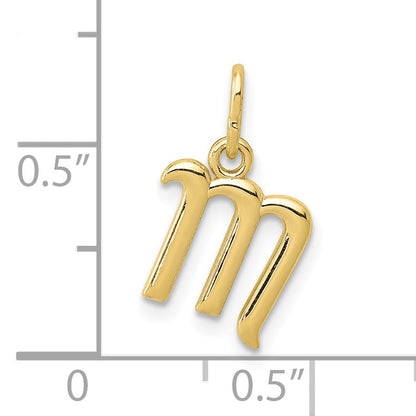 10K Yellow Gold Letter M Initial Charm