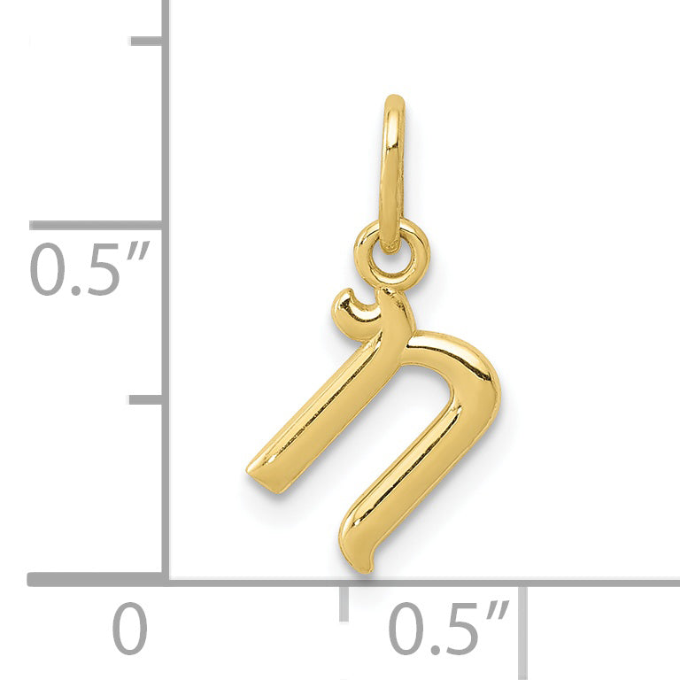 10K Yellow Gold Letter N Initial Charm