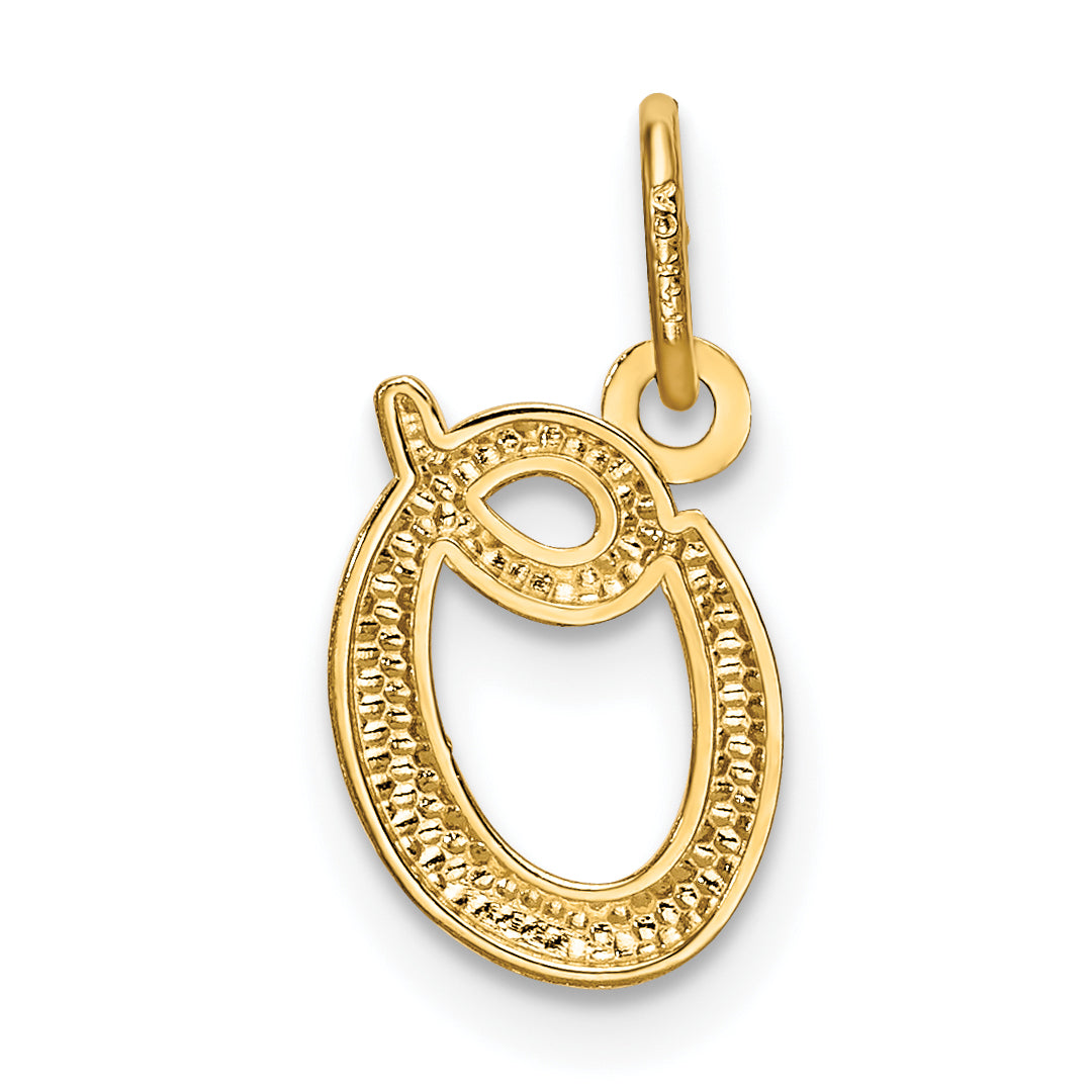 10K Yellow Gold Letter O Initial Charm