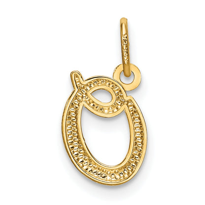 10K Yellow Gold Letter O Initial Charm