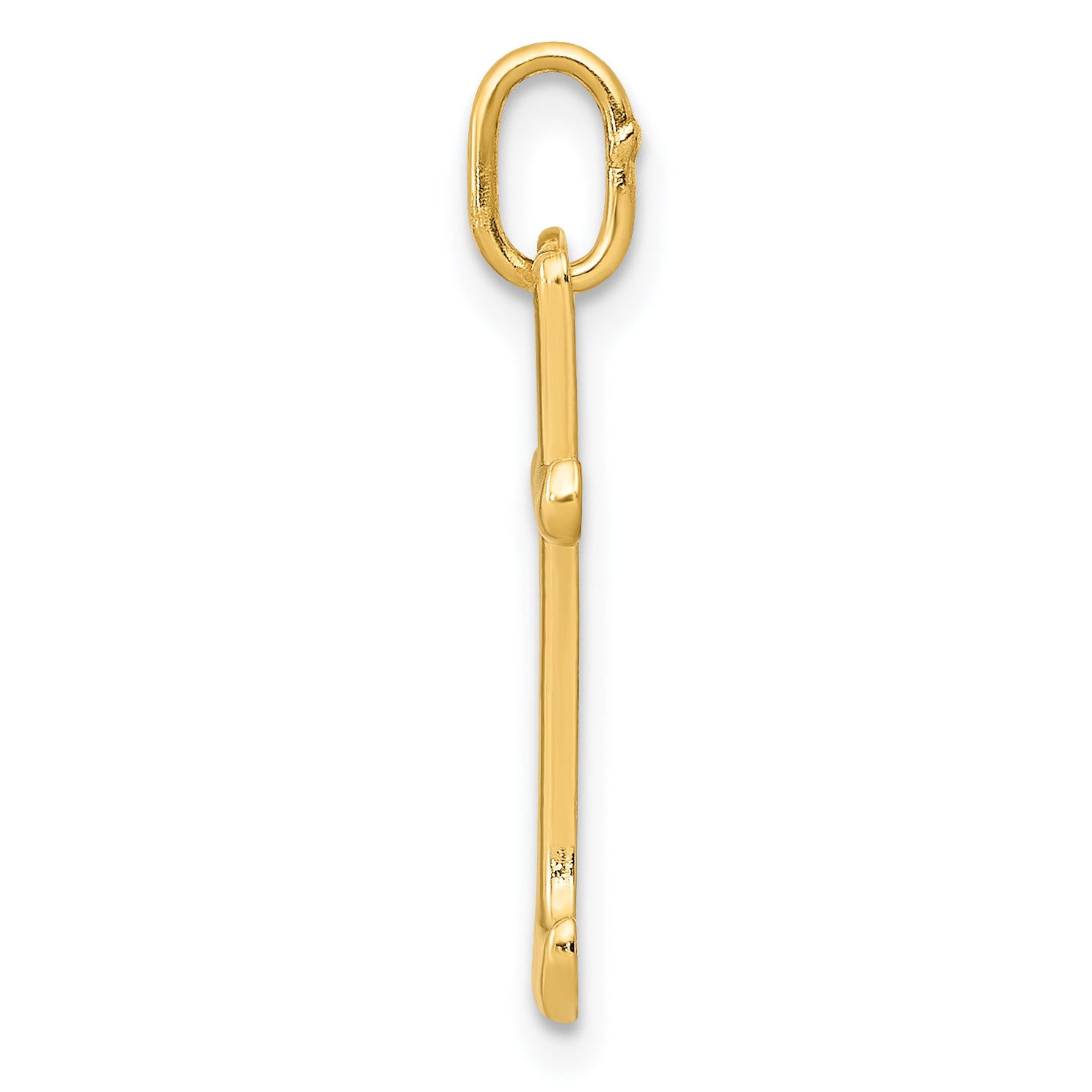 10K Yellow Gold Letter T Initial Charm