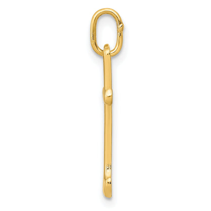 10K Yellow Gold Letter T Initial Charm