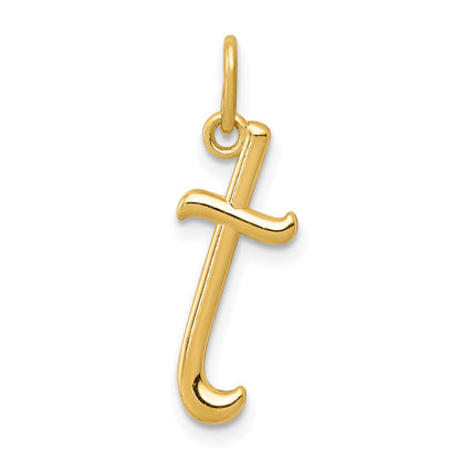 10K Yellow Gold Letter T Initial Charm