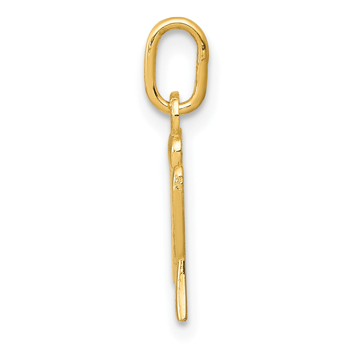 10K Yellow Gold Letter U Initial Charm