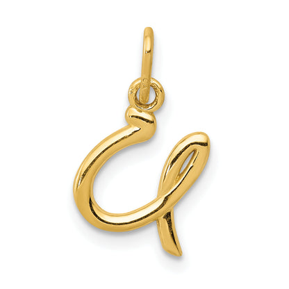 10K Yellow Gold Letter U Initial Charm