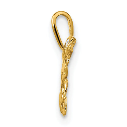 10K Yellow Gold 10K Polished Cz Butterfly Pendant