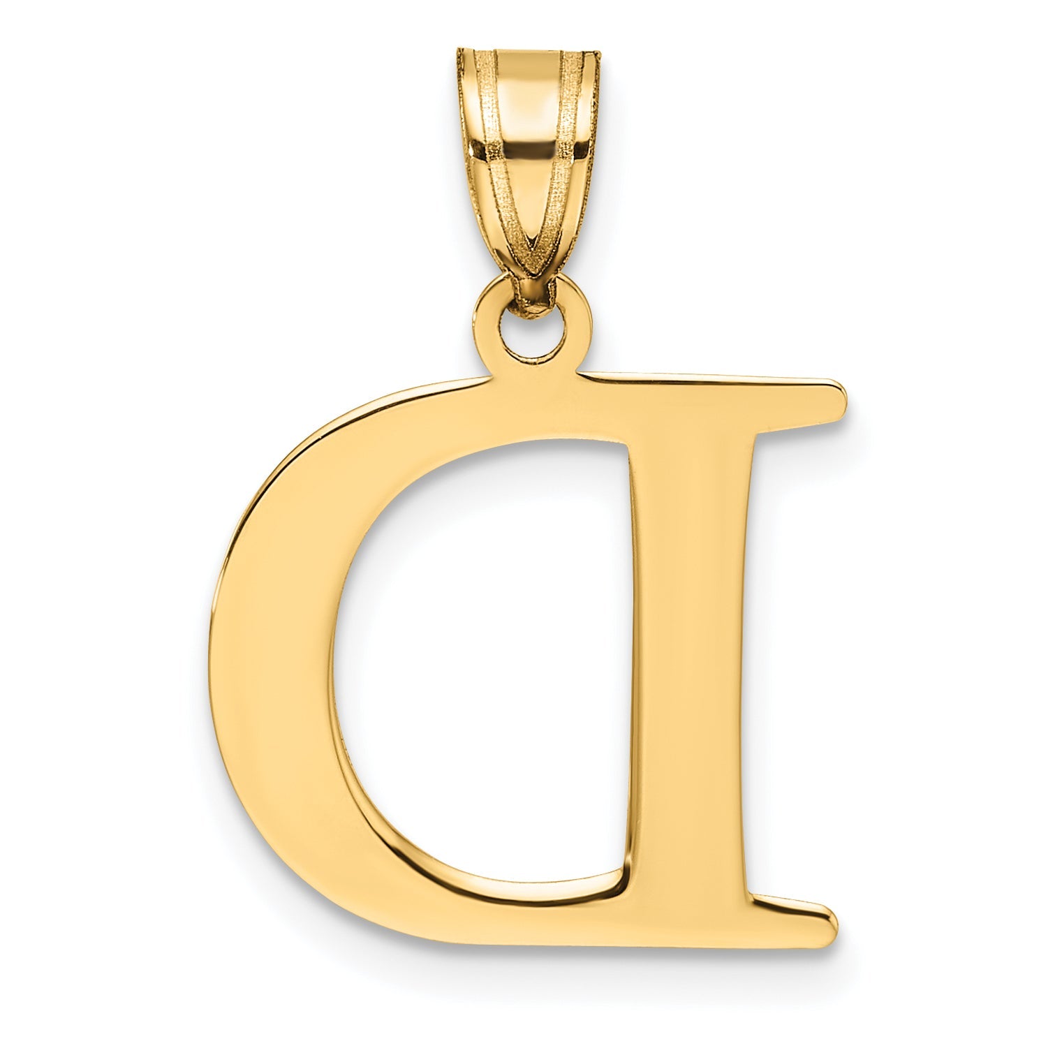 10K Yellow Gold 10K Polished Etched Letter D Initial Pendant