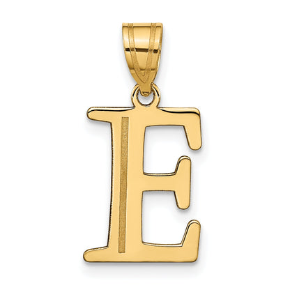 10K Yellow Gold 10K Polished Etched Letter E Initial Pendant