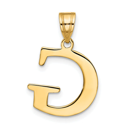 10K Yellow Gold 10K Polished Etched Letter G Initial Pendant
