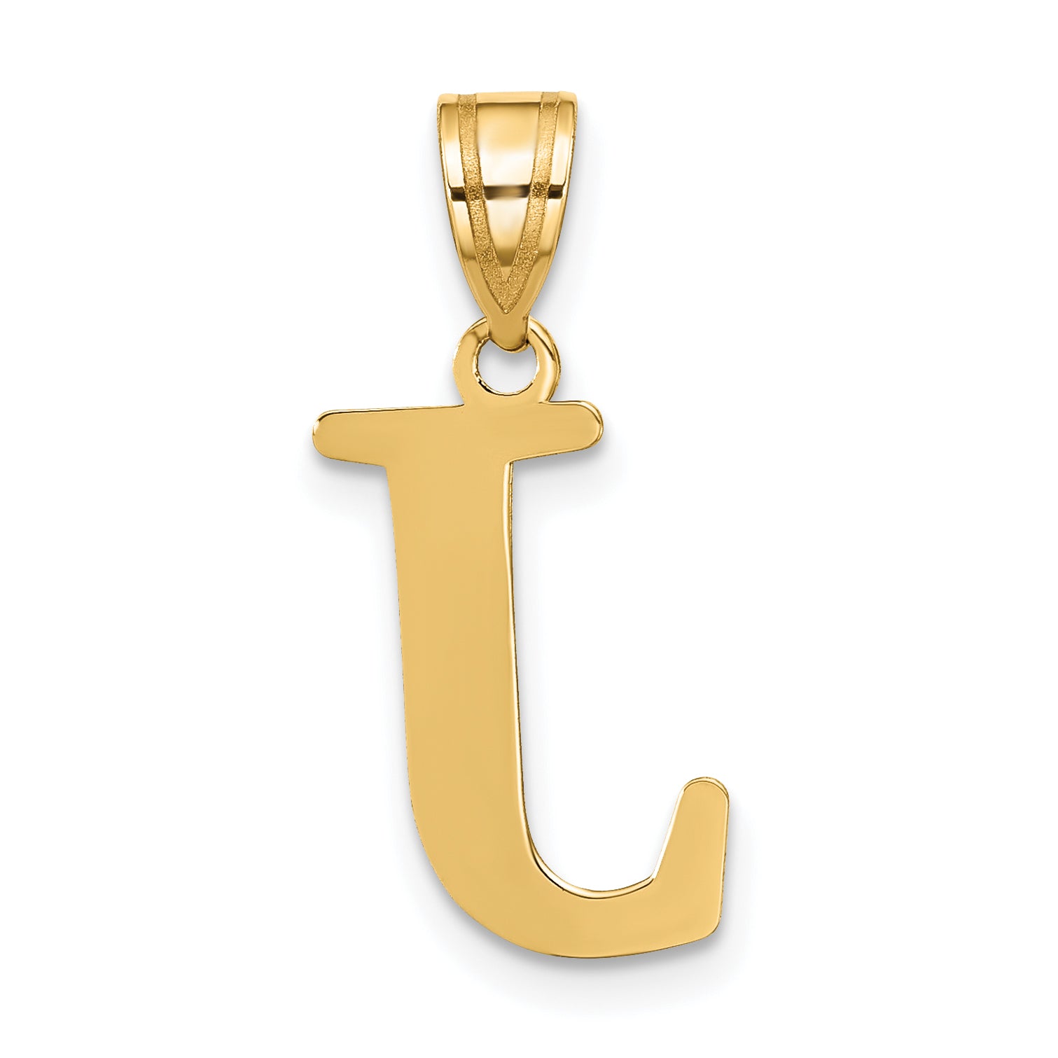 10K Yellow Gold 10K Polished Etched Letter J Initial Pendant